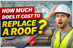 a image showing a man surprise with the cost to replace a roof