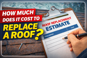 A imagem showing a roof replacement estimate